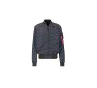 Alpha Industries MA-1 Light Weight Allover Print Rainbow Reflective Bomberjacke Größe M Dunkelgrau