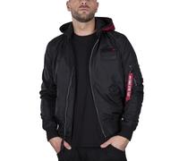 Alpha Industries Herren Bomberjacke MA-1 TT Hood Custom black/red S