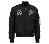 Alpha Industries Herren MA-1 VF NASA Bomberjacke, Black/Lilac, XXL