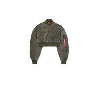 Alpha Industries MA-1 Vintage Cropped Light Bomberjacke Größe L Grün
