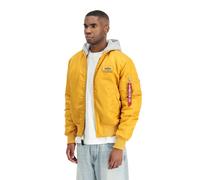 Alpha Industries MA-1 Zip Hood Backprint Slim Bomberjacke Größe L Gelb