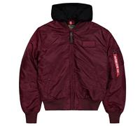 Alpha Industries - MA-1 Zip Hood Backprint Bomber Jacke - Dark Cherry M
