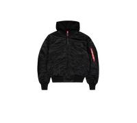 Alpha Industries MA-1 Zip Hood Backprint Bomberjacke Größe 3XL Schwarz/Weiß