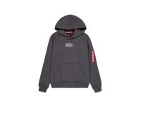Hoodie ALPHA INDUSTRIES "Alpha Industries Men - Hoodies Metal Plate Hoody" Gr. M, grau (vintage grey) Herren Sweatshirts (15757004-M) vintage grey