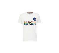 Alpha Industries NASA Reflective Metal T-Shirt Größe 2XL Weiß/Rot