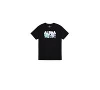 Alpha Industries T-Shirt mit Label-Print Modell 'Nebula' in Black, Größe XL