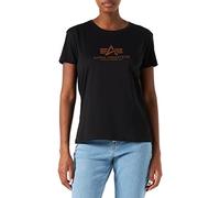Alpha Industries New Basic T Wmn Foil Print T-Shirt für Damen, Black/Gold, S