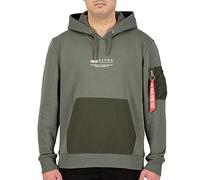 Alpha Industries Herren Hoodie Nylon Pocket dark olive L
