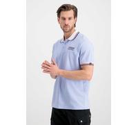 Alpha Industries Polo Contrast (100% Baumwolle) hellblau Herren, Größe L