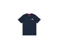 T-Shirt ALPHA INDUSTRIES "Puff Print Logo Backprint T-Shirt", Damen, Gr. S, blau (rep.blau), Obermaterial: 100% Baumwolle, Shirts T-Shirt (52814705-S) rep.blau