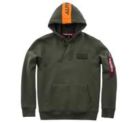 Alpha Industries Red Stripe Hoodie Größe L Dunkelgrün