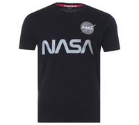 Alpha Industries Reflektierendes NASA Druck T-Shirt - Schwarz XS