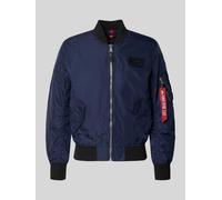 Alpha Industries Regular Fit Bomberjacke mit Logo-Patch in Marine, Größe L