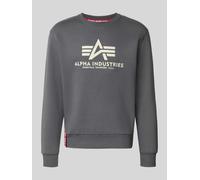 Alpha Industries Regular Fit Sweatshirt aus Baumwoll-Mix mit Logo-Print in Dunkelgrau, Größe S