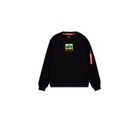 Sweater ALPHA INDUSTRIES "Alpha Industries Men - Sweatshirts Satin Logo Sweater" Gr. M, schwarz Herren Sweatshirts (42143614-M) schwarz