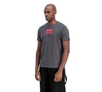 T-Shirt ALPHA INDUSTRIES "Satin Logo T-Shirt", Herren, Gr. S, grau (vintage grau), Obermaterial: 100% Baumwolle, Shirts T-Shirt (55124052-S) vintage grau