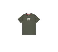 Alpha Industries Herren Satin Logo T, Dark Olive, XXL