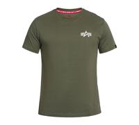 T-Shirt ALPHA INDUSTRIES "Signature Backprint T-Shirt", Herren, Gr. 3XL, grün (sage, grün), Obermaterial: 100% Baumwolle, Shirts (47618058-XXXL) sage, grün