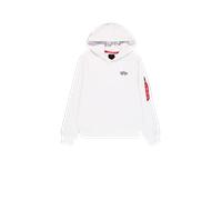 Alpha Industries Hoodie mit Label-Details in Weiss, Größe L
