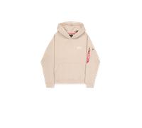 Hoodie ALPHA INDUSTRIES "Signature Backprint Hoodie", Herren, Gr. M, beige (organic beige), Obermaterial: 80% Baumwolle, 20% Polyester, regular fit, Sweatshirts Hoodie (45069305-M) organic beige