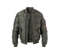 ALPHA INDUSTRIES Steppjacke Herren Stehkragen Mikrofaser grün, 3XL