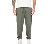 Jogginghose ALPHA INDUSTRIES "Alpha Industries Men - Jogger Sweat Nylon Cargo Jogger" Gr. L, Normalgrößen, grün (dark olive) Herren Hosen Jogginghosen (19976025-L)