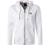 ALPHA INDUSTRIES Sweatjacke Herren Slim Fit Baumwolle weiß, XL