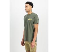 T-Shirt ALPHA INDUSTRIES "Alpha Industries Men - T-Shirts Pearl Harbor T Back Print", Herren, Gr. XL, grün (schwarz olive), Obermaterial: 100% Baumwolle, Kurzarm, Shirts (48030154-XL) schwarz olive