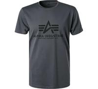 ALPHA INDUSTRIES T-Shirt Herren Regular Fit Kurzarm Rundhals Baumwolle grau, XL