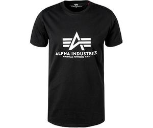ALPHA INDUSTRIES T-Shirt Herren Regular Fit Kurzarm Rundhals Baumwolle schwarz, XL