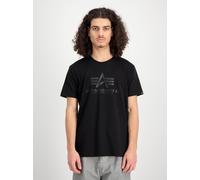 Alpha Industries T-Shirt mit Label-Print und Rundhalsausschnitt in Black, Größe M