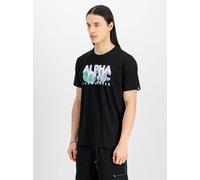 Alpha Industries T-Shirt mit Label-Print Modell 'Nebula' in Black, Größe XL