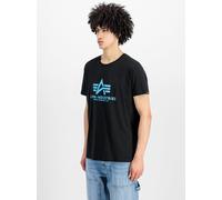Alpha Industries Basic Alpha T-Shirt (Sale) black/blue, Größe XXL, Herren, Baumwolle