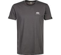 ALPHA INDUSTRIES T-Shirt Herren Slim Fit Kurzarm Rundhals Baumwolle grau, XXL