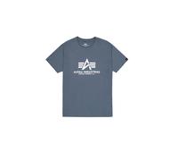 ALPHA INDUSTRIES T-Shirt Herren Slim Fit Kurzarm Baumwolle blau, XL