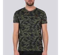Alpha Industries Tactical Camo T Brushstroke T-Shirt, schwarz-grün, Größe S für Männer