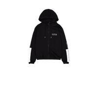 Kapuzensweatshirt ALPHA INDUSTRIES "Alpha Industries Men - Hoodies Track Alpha Jacket", Herren, Gr. 2XL, schwarz, Obermaterial: 80% Baumwolle, 20% Polyester, regular fit, Sweatshirts (83781347-XXL) sc