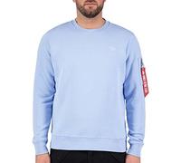 Sweater ALPHA INDUSTRIES "ALPHA Men - Sweatshirts Unisex EMB Sweater" Gr. 2XS, blau (light blue) Herren Sweatshirts (32936137-XXS)