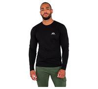 Langarmshirt ALPHA INDUSTRIES "Basic LS Small Logo" Gr. XXXL, schwarz (black) Herren Shirts (49531041-XXXL) black