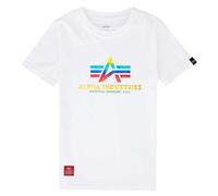 Alpha Industries Unisex Kinder Basic Metal Für Kids Und Teens T-Shirt, White/Metal Red, 146-152 EU