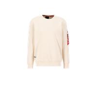 Sweater ALPHA INDUSTRIES "USN Blood Chit Sweatshirt", Herren, Gr. XL, weiß (jet stream weiß), Obermaterial: 80% Baumwolle, 20% Polyester, regular fit, Sweatshirts Sweater (98412462-XL) jet stream weiß