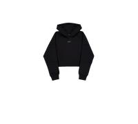 Hoodie ALPHA INDUSTRIES "Waisted Hoodie W", Damen, Gr. L, schwarz, Obermaterial: 70% Baumwolle, 30% Polyester, loose fit, Sweatshirts (62733967-L) schwarz