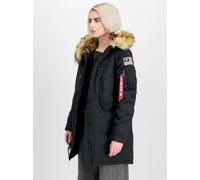 ALPHA INDUSTRIES POLAR JACKET Damen Jacke Mantel Schwarz, Größe:L