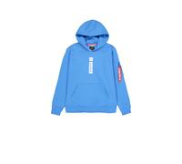 Hoodie ALPHA INDUSTRIES "Alpha Puff Print Hoodie", Herren, Gr. XL, mediteranian blau, Obermaterial: 80% Baumwolle, 20% Polyester, regular fit, Sweatshirts Hoodie (40188564-XL) mediteranian blau