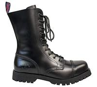 Alpha Rangers 10-loch Boot, Ranger Festival Army Gothic, Leder Springerstiefel, Schwarz 5011, UK 14 / EU 48