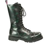 Alpha Rangers 14-loch Boot Festival Army Gothic Leder Springerstiefel Stahlkappe Grün Rub Off 5028 UK 6 / EU 40