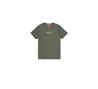 T-Shirt ALPHA INDUSTRIES "Alpha Industries Men - T-Shirts Alpha Wording T" Gr. S, grün (dark olive) Herren Shirts (36332707-S) dark olive
