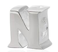 Alphabet-Charm-Anhänger aus 925er Sterlingsilber, mit Initiale N, für Pandora-Charm-Armbänder