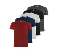 ALPIDEX Herren T-Shirts 5er Set Basic Rundhals 100% Baumwolle S - 5XL | 175 g/m², Kurzarm, gerade Passform, OEKO-TEX zertifiziert, atmungsaktiv, pflegeleicht, Maschinenwäsche, Freizeit, Büro, Sport