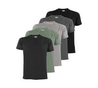 ALPIDEX Herren T-Shirts 5er Set Basic Rundhals 100% Baumwolle S - 5XL | 175 g/m², Kurzarm, gerade Passform, OEKO-TEX zertifiziert, atmungsaktiv, pflegeleicht, Maschinenwäsche, Freizeit, Büro, Sport